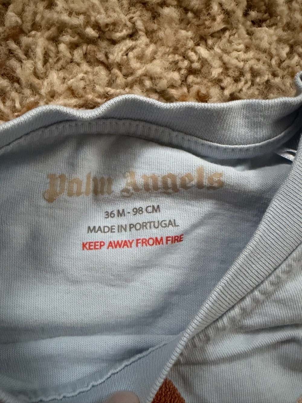 PALM ANGELS BEAR T-SHIRT LIGHT BLUE size 3T - Picture 3 of 7